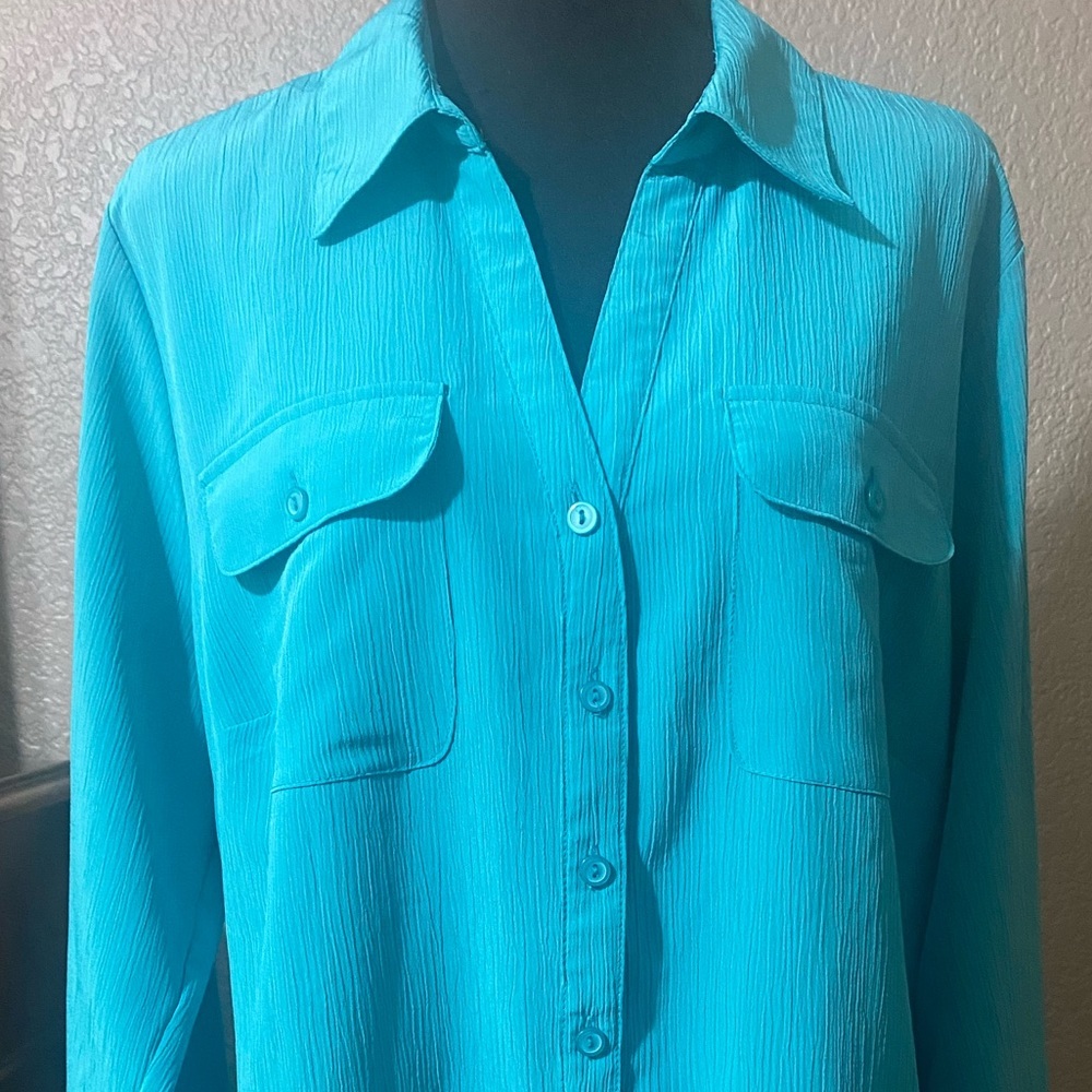 Teal Button Up Blouse​